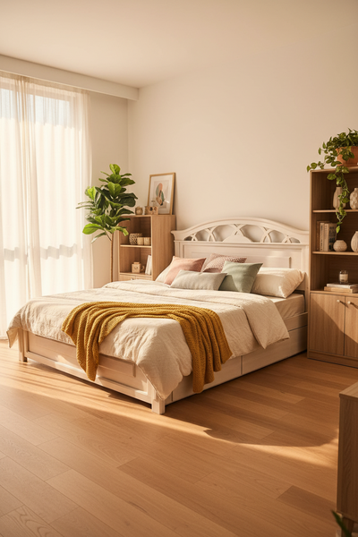 Cama X con gavetas auxiliares