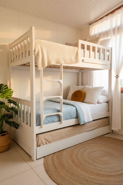Twin & Twin Bunk Bed with auxiliary bed