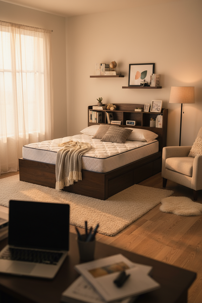 Cama Librero con Gavetas auxiliares