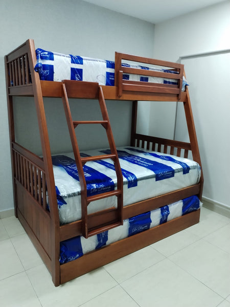 Twin & Full Bunk Bed with auxiliary bed