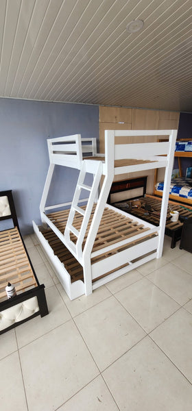 Twin & Full Bunk Bed with auxiliary bed