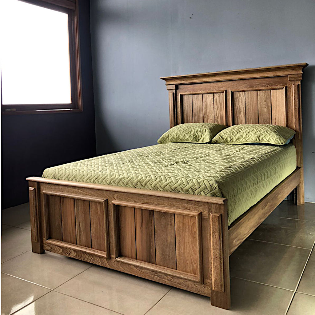 Cama rustica madera roble Panama – Camas de Madera Feliz™