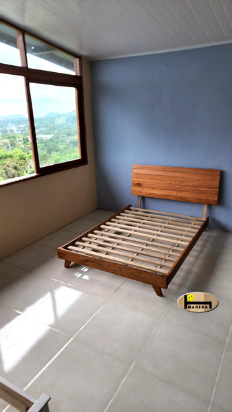 cama queen madera roble