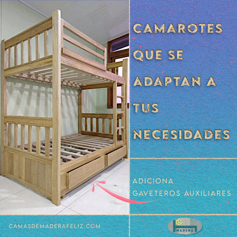 Twin & Twin Bunk Bed with auxiliary drawers
