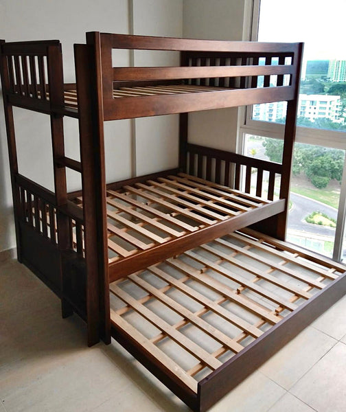 Full & Full Bunk Bed with auxiliary bed